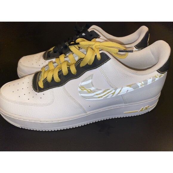 Nike Air Force Low Yellow Black White Mens Size 11.5 - Picture 3 of 8
